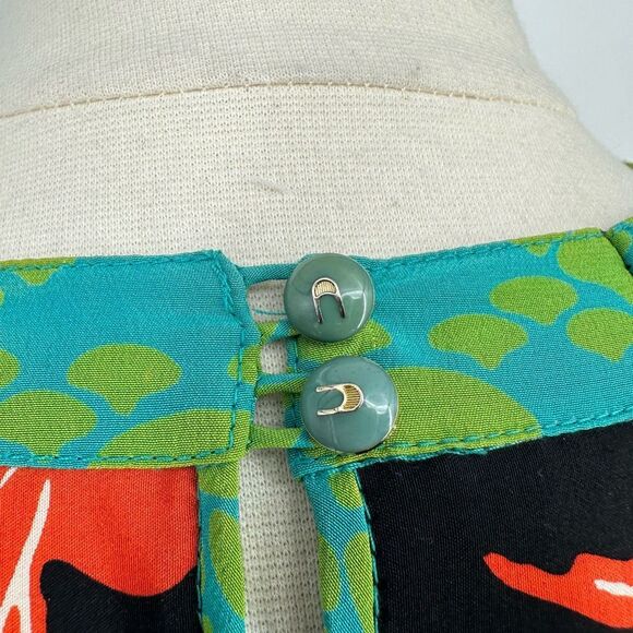 Vintage Black and Orange Maxi Dress - Picture 13 of 16